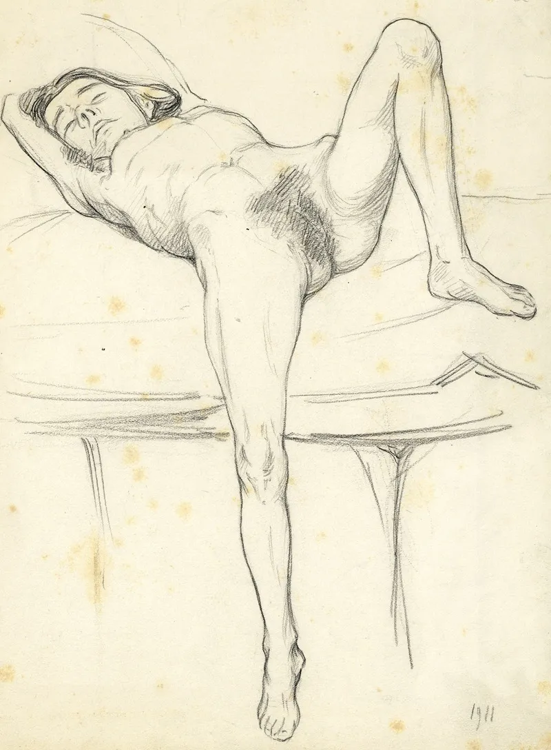 Liggende Figuur 8 by Albert Daenens - Canvas Print