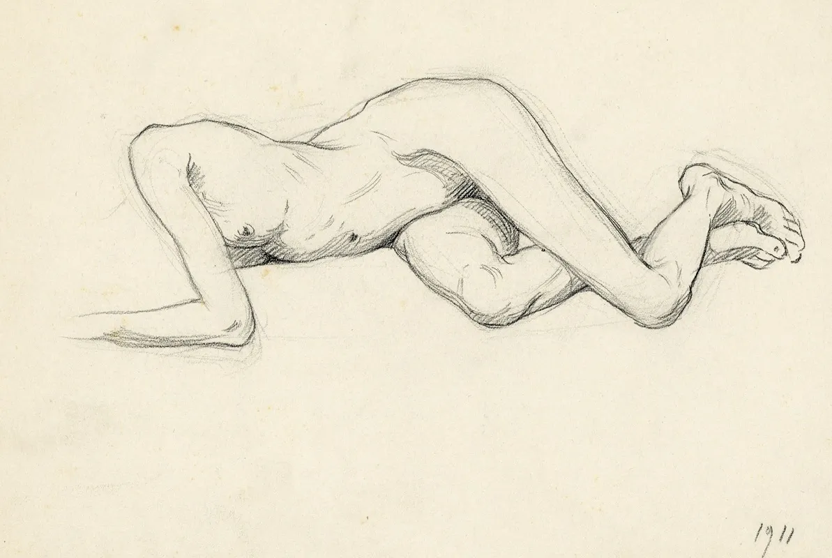 Liggende Figuur 9 by Albert Daenens - Canvas Print