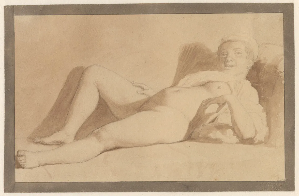 Liggende Kvindelig Model 3 by Christoffer Wilhelm Eckersberg - Canvas Print