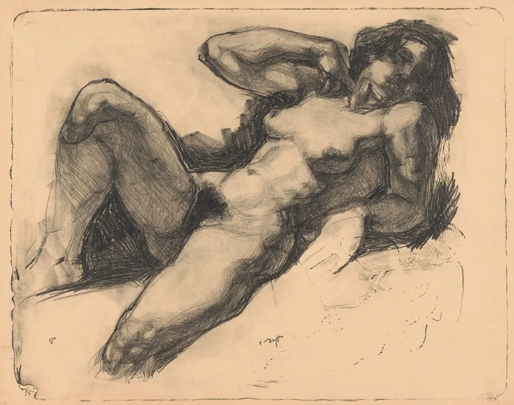 Liggende Naakte Vrouw 4 by Reijer Stolk - Canvas Print