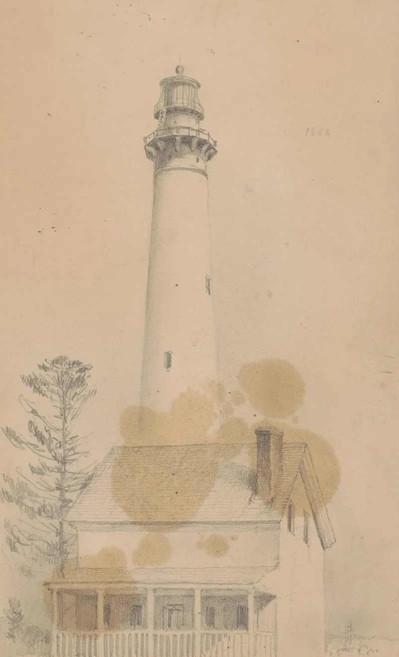 Lighthouse Above Small House