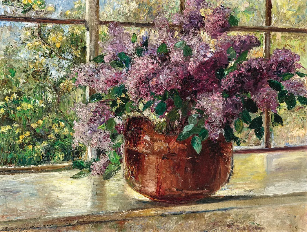 Lilacs By The Studio Window by Leontine von Littrow - Canvas Print
