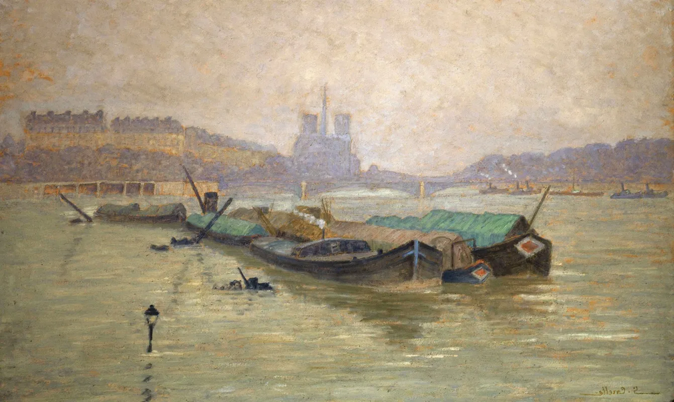 Lile Saint Louis Et Notre Dame Vues Du Pont Dausterlitz by Georges-Émile Carette - Canvas Print