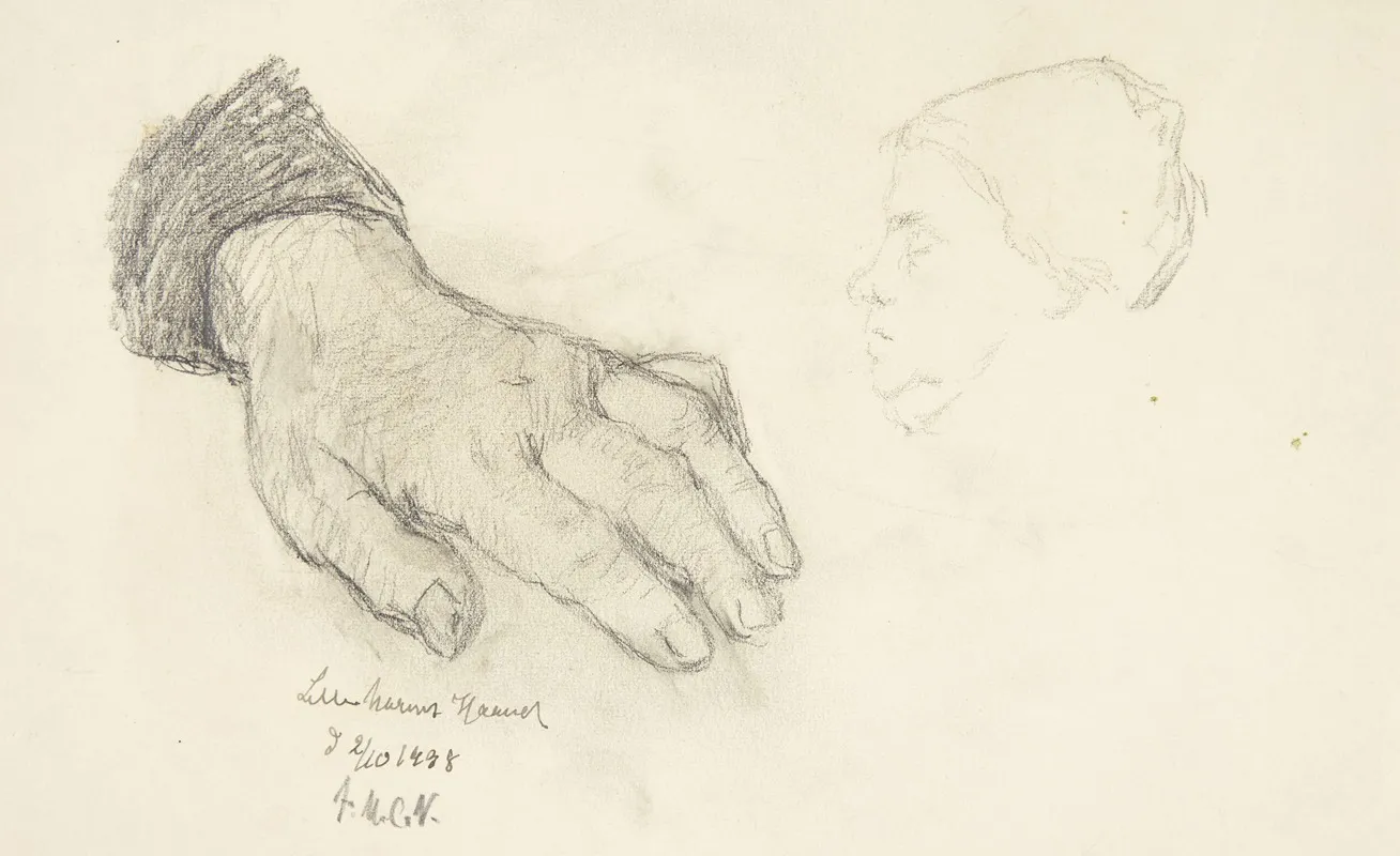 Lille Marens Hand by Anne Marie Carl Nielsen - Canvas Print