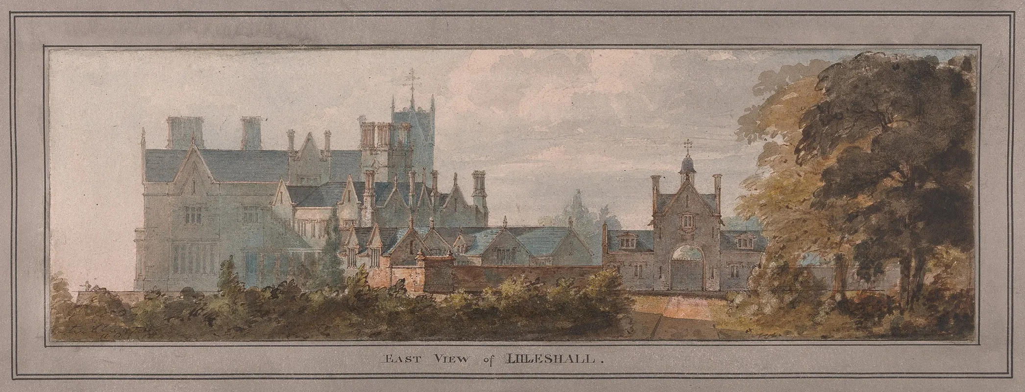 Lilleshall Shropshire East View by Sir Jeffry Wyatville - Canvas Print