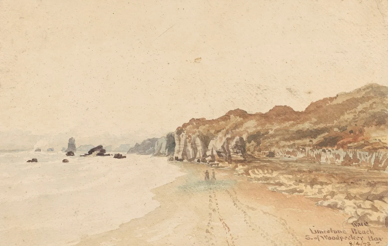 Limestone Beach S Of Woodpecker Bar by William Marshall Cooper - Canvas Print