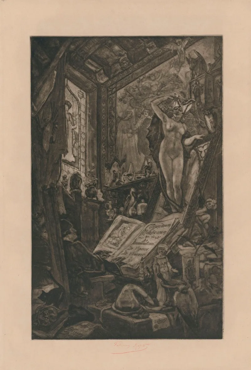 Lincantation by Félicien Rops - Canvas Print