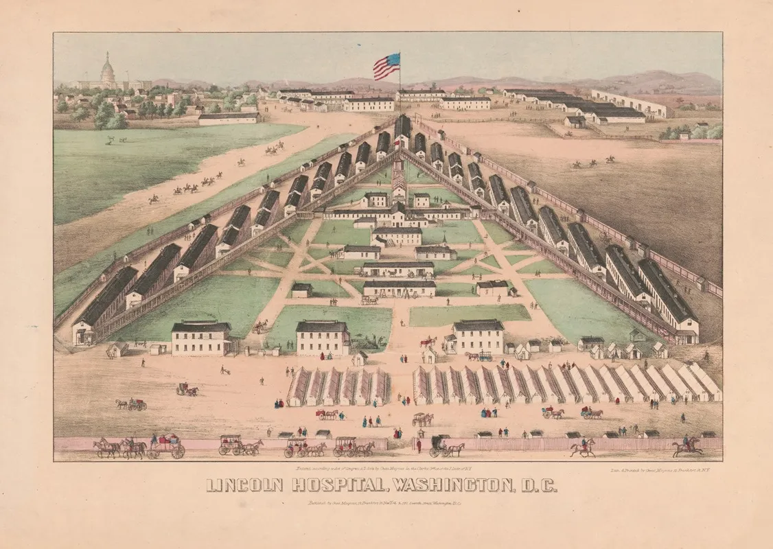 Lincoln Hospital Washington D C by Charles Magnus - Canvas Print