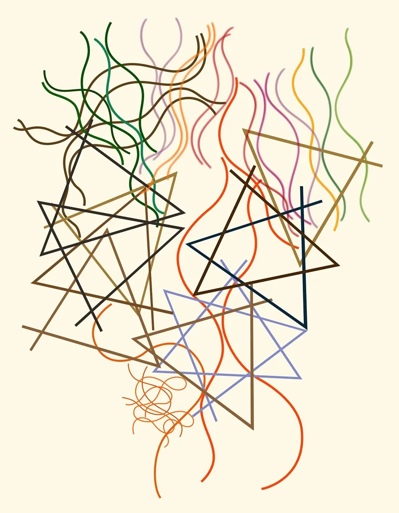 Linien Geometrisch Und Gewellt by Myriam Thyes - Canvas Print