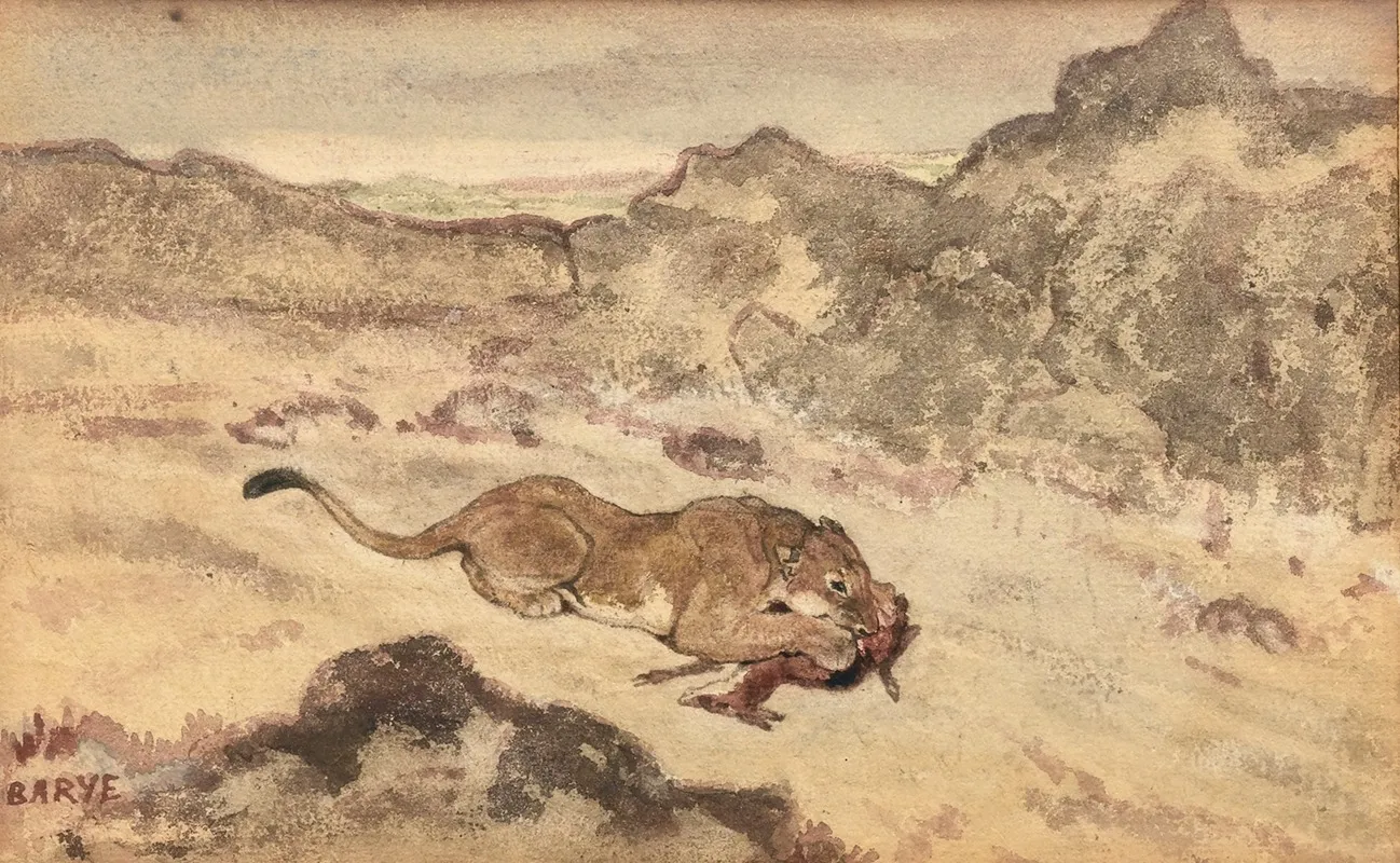 Lion Devouring A Gazelle