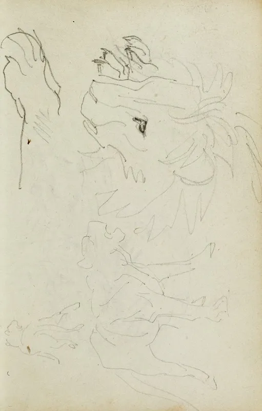 Lion Studies by Théodore Géricault - Canvas Print