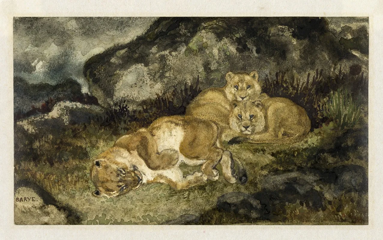 Lioness And Cubs