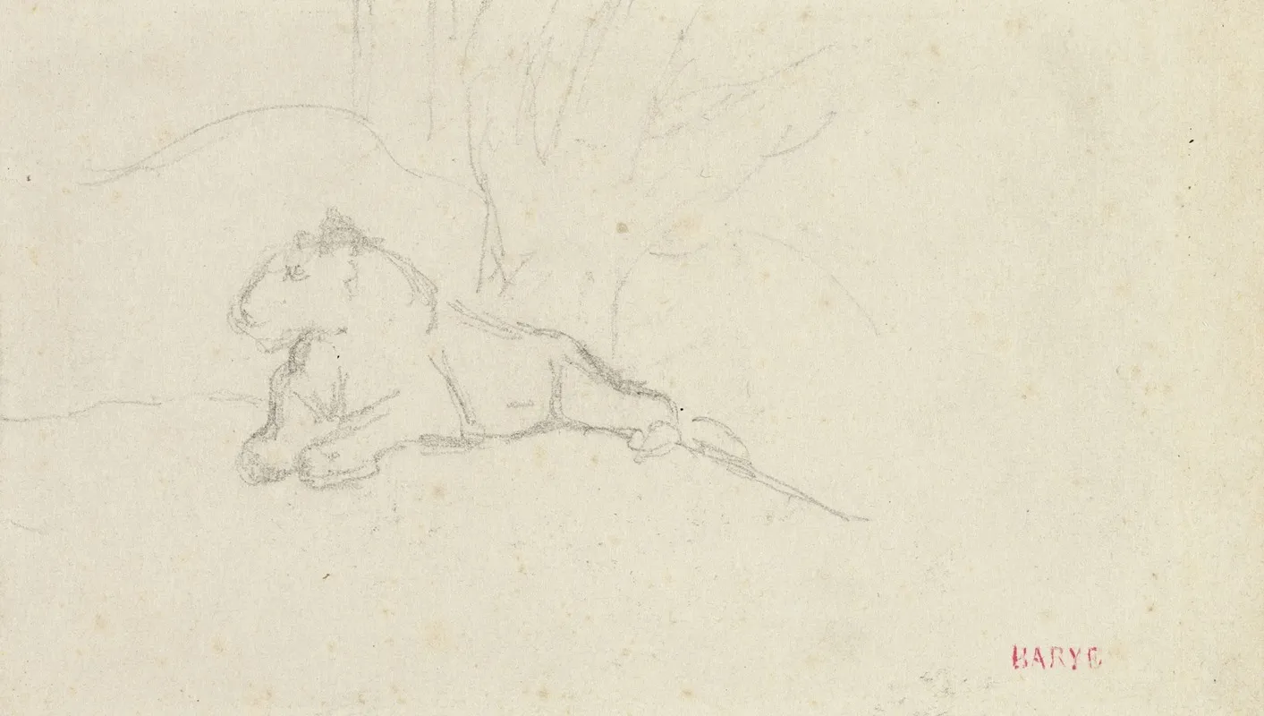 Lioness Lying Near A Tree