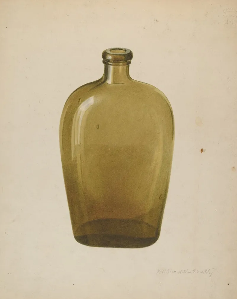 Liquor Flask by Arthur G. Merkley - Canvas Print
