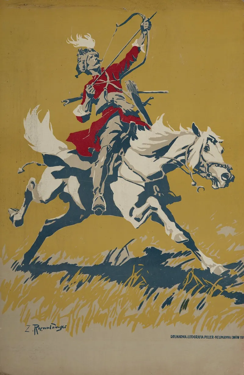 Lisowczyk Na Koniu by Zygmunt Rozwadowski - Canvas Print
