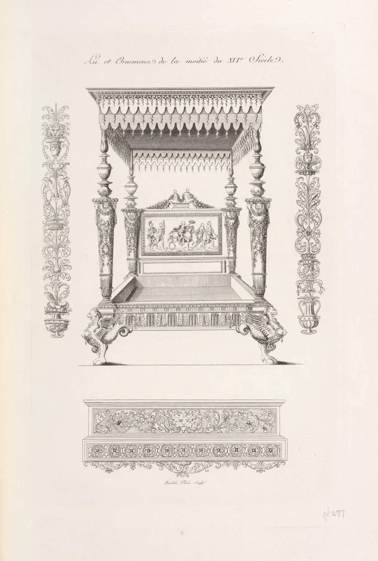 Lit Et Ornemens De La Moitie Du Xvie Siecle