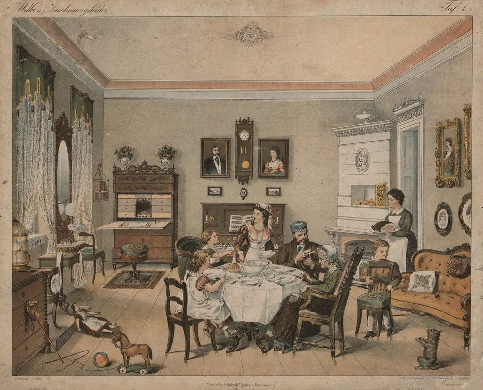 Living Room by A. Toller - Canvas Print