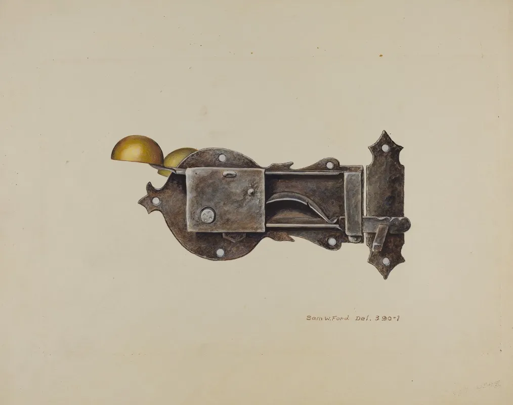 Lock 3 by Samuel W. Ford - Canvas Print