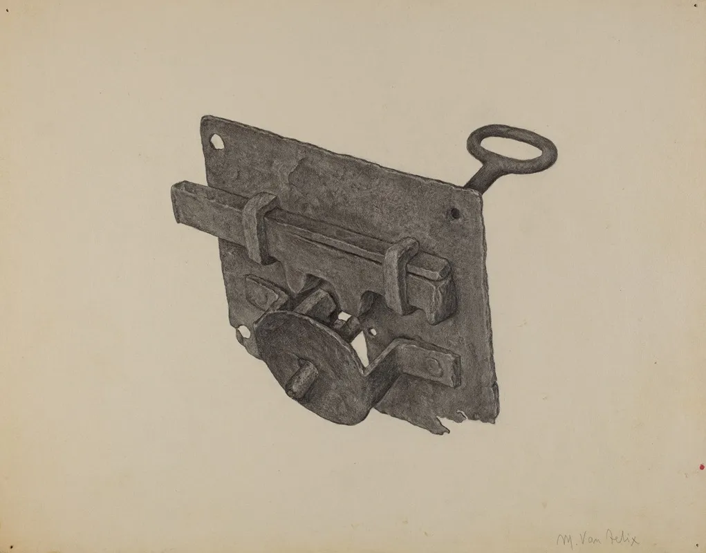 Lock And Key by Maurice Van Felix - Canvas Print
