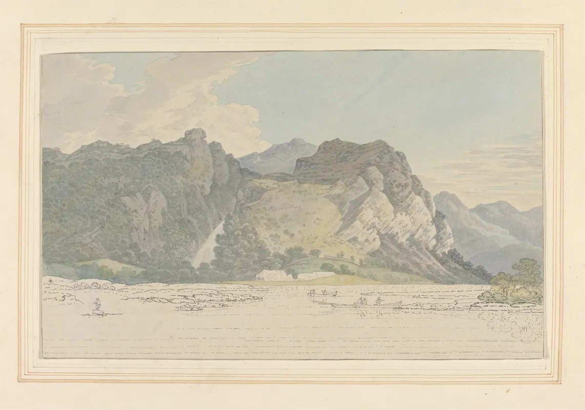 Lodore Rocks Fall Cottage by Joseph Farington - Canvas Print