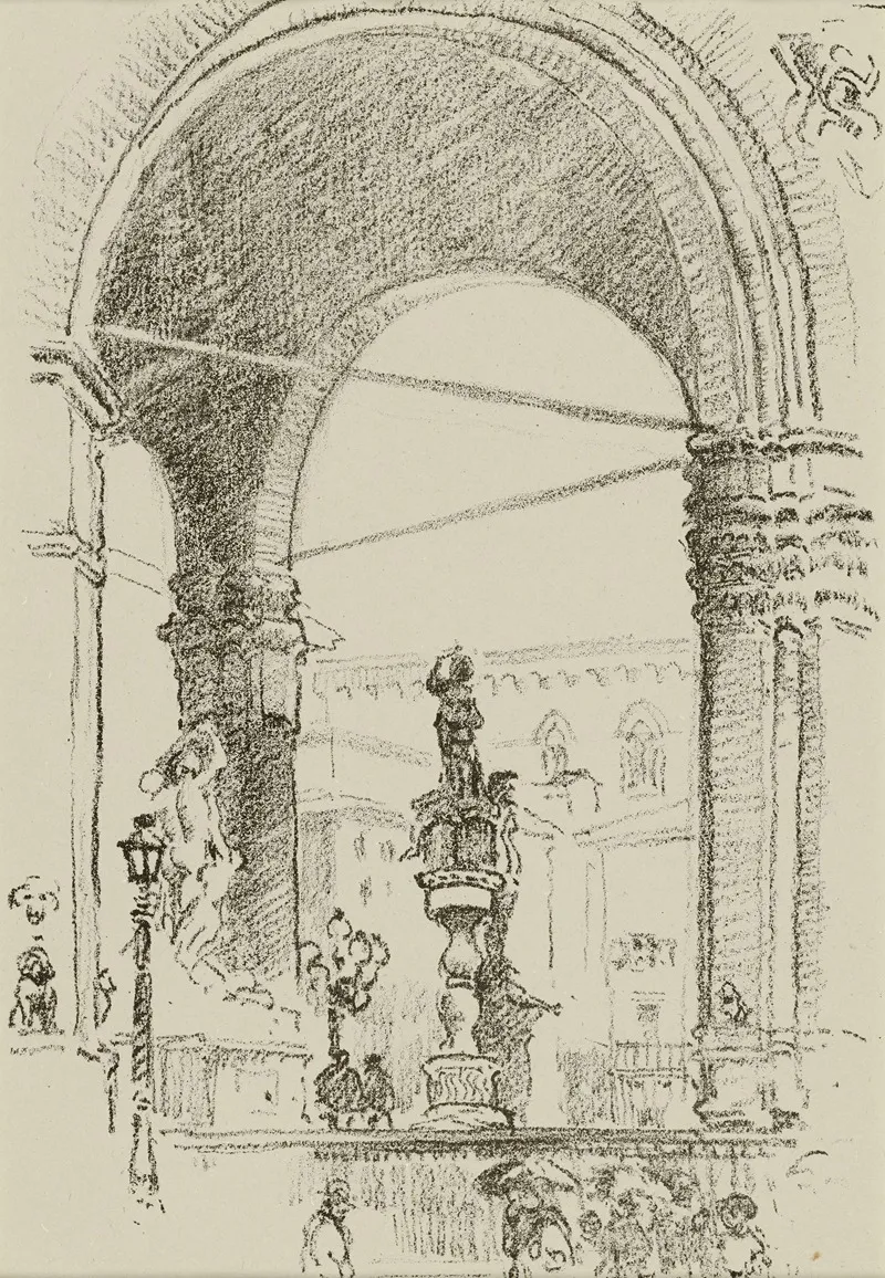 Loggia Dei Lanzi by William Penhallow Henderson - Canvas Print
