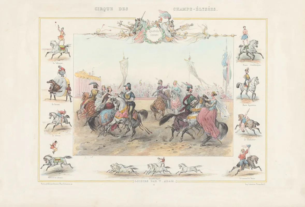 Loisirs Par V Adam 13 by Victor Adam - Canvas Print