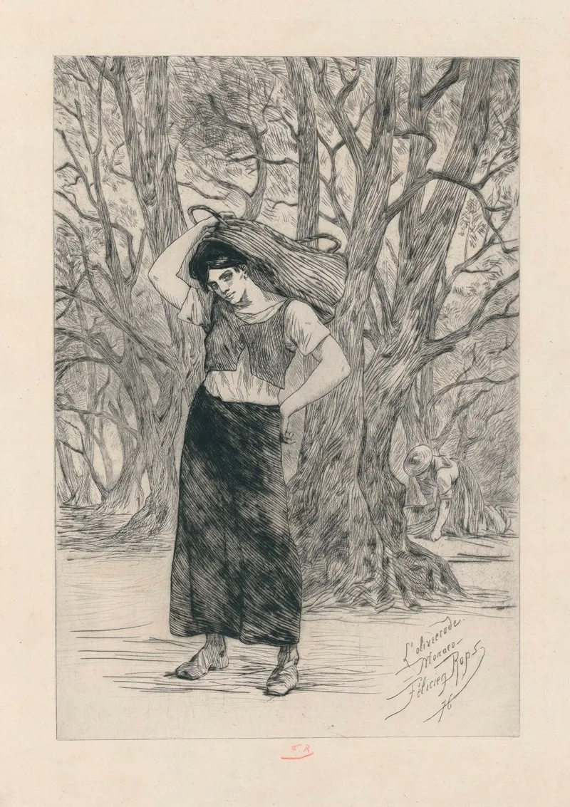 Lolivierade Monaco by Félicien Rops - Canvas Print