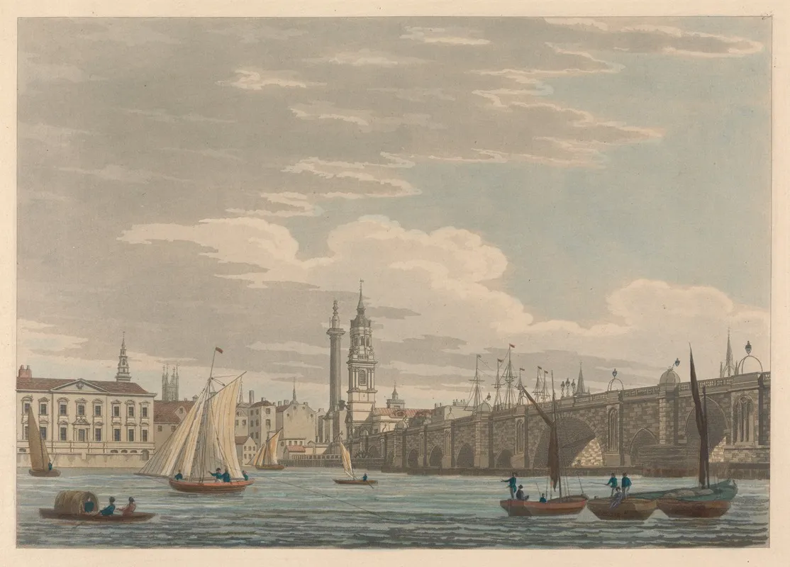 London Bridge 10 by Thomas Malton - Canvas Print