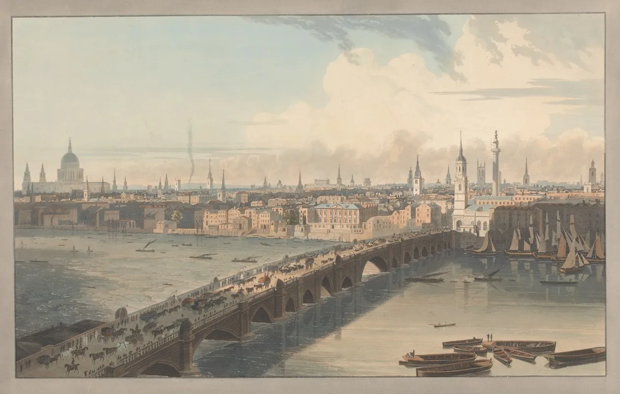 London Bridge 11 by William Daniell - Canvas Print