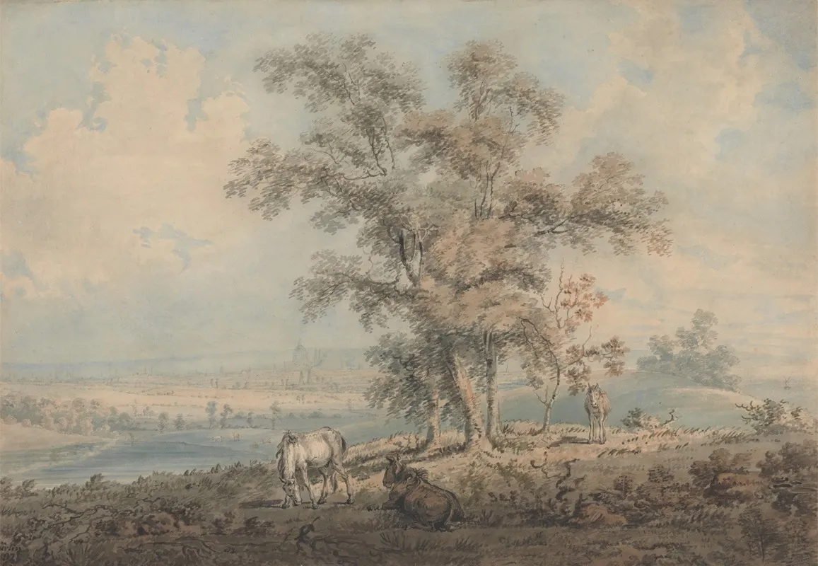 London From Highgate Hill by Thomas Girtin - Canvas Print