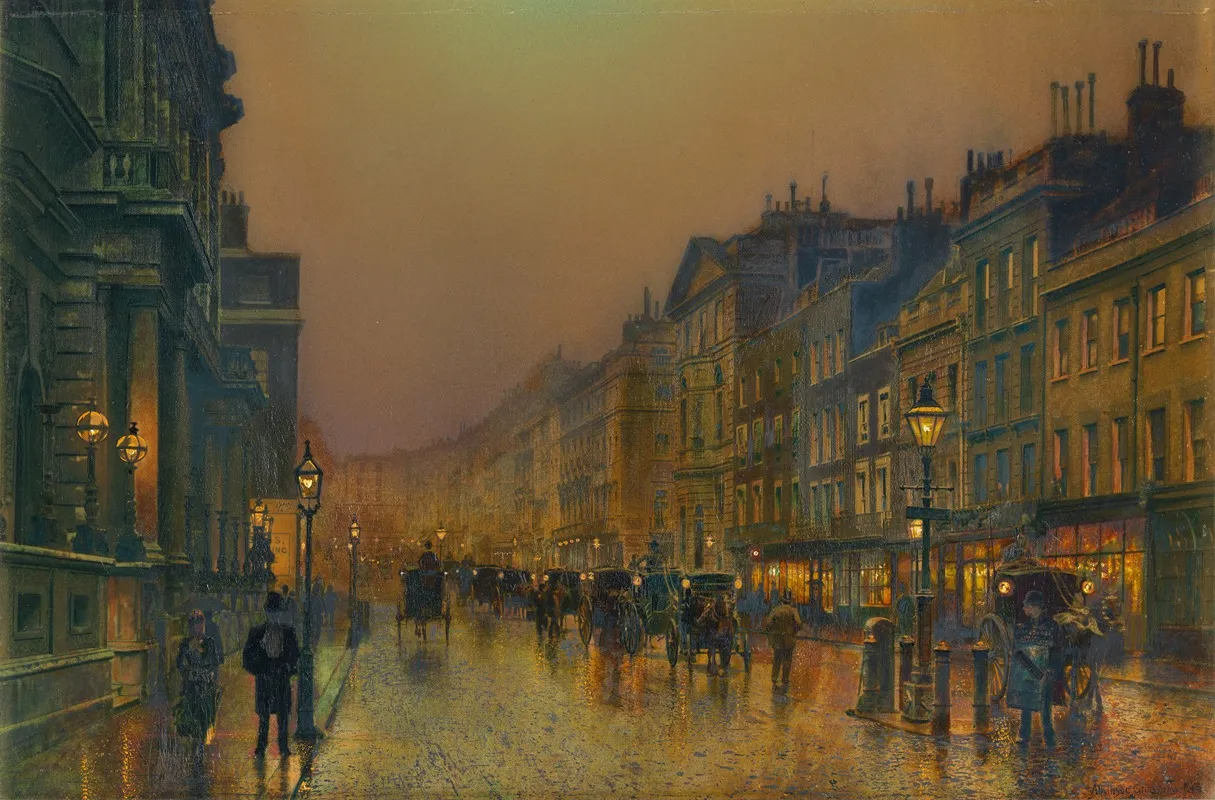 London St James Street by John Atkinson Grimshaw - Canvas Print