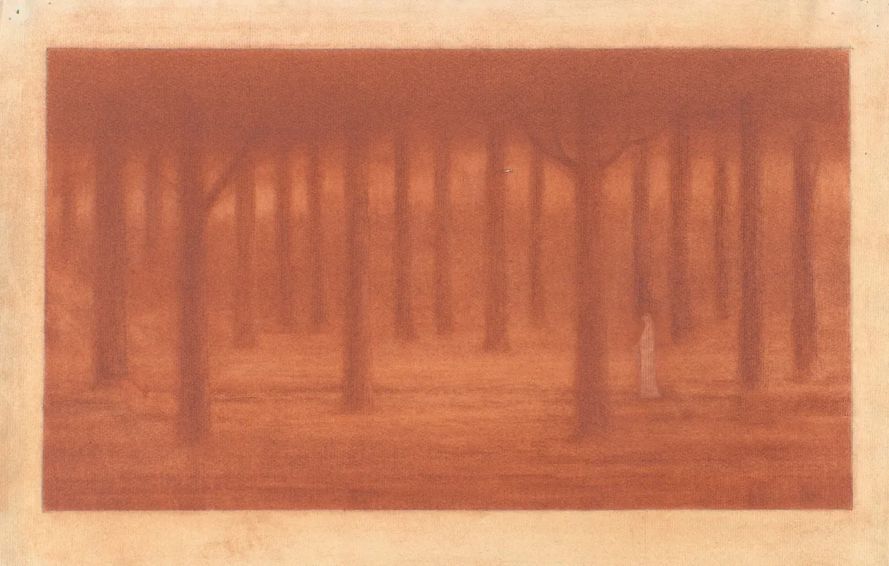 Lone Figure In A Forest by Herbert Crowley - Canvas Print