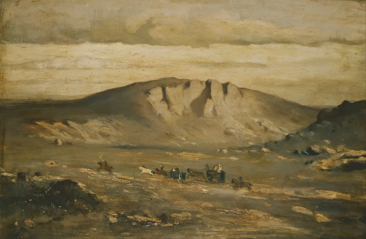 Lonely Landscape Peasants Wedding by Adolf Kosárek - Canvas Print