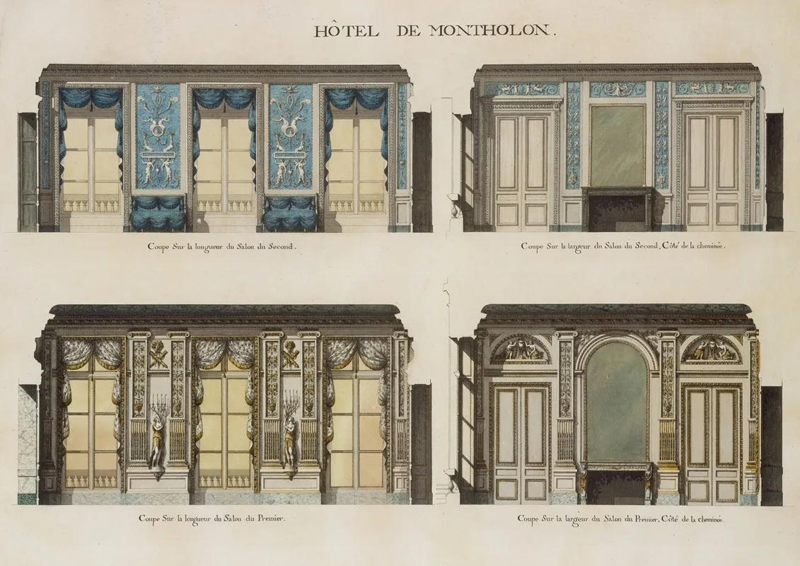 Longitudinal And Cross Sections Of The Salons Of The Hotel De Montholon