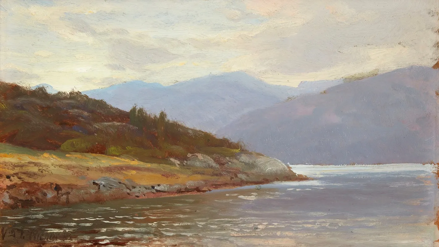 Looking Westward Norway Lake Scene by William Trost Richards - Canvas Print