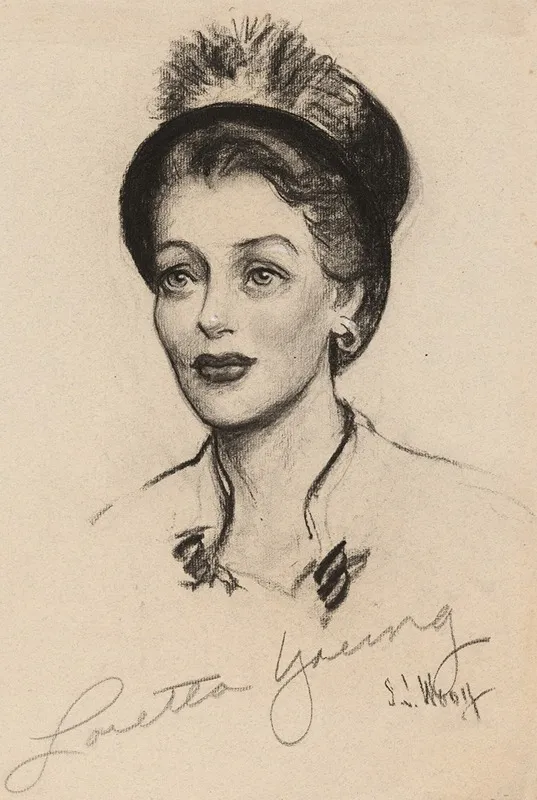 Loretta Young by Samuel Johnson Woolf - Canvas Print