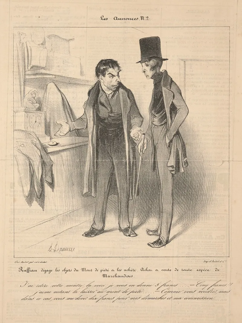 Los Annonces N 2 by Honoré Daumier - Canvas Print