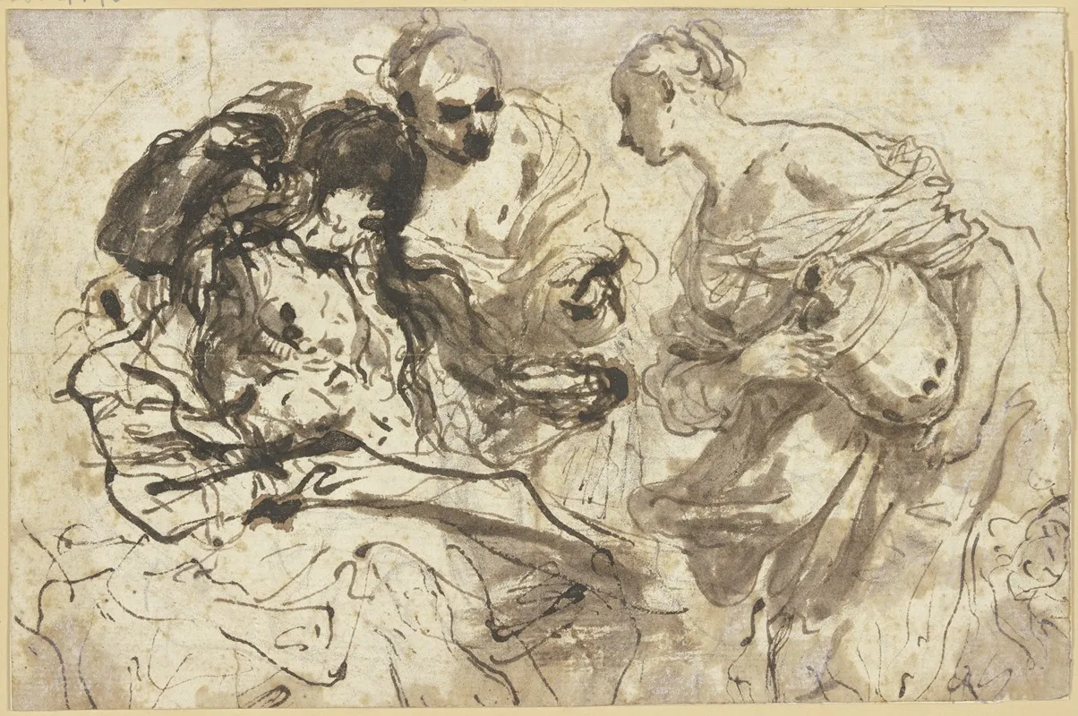 Lot And His Daughters 28 by Antonio Gionima - Canvas Print