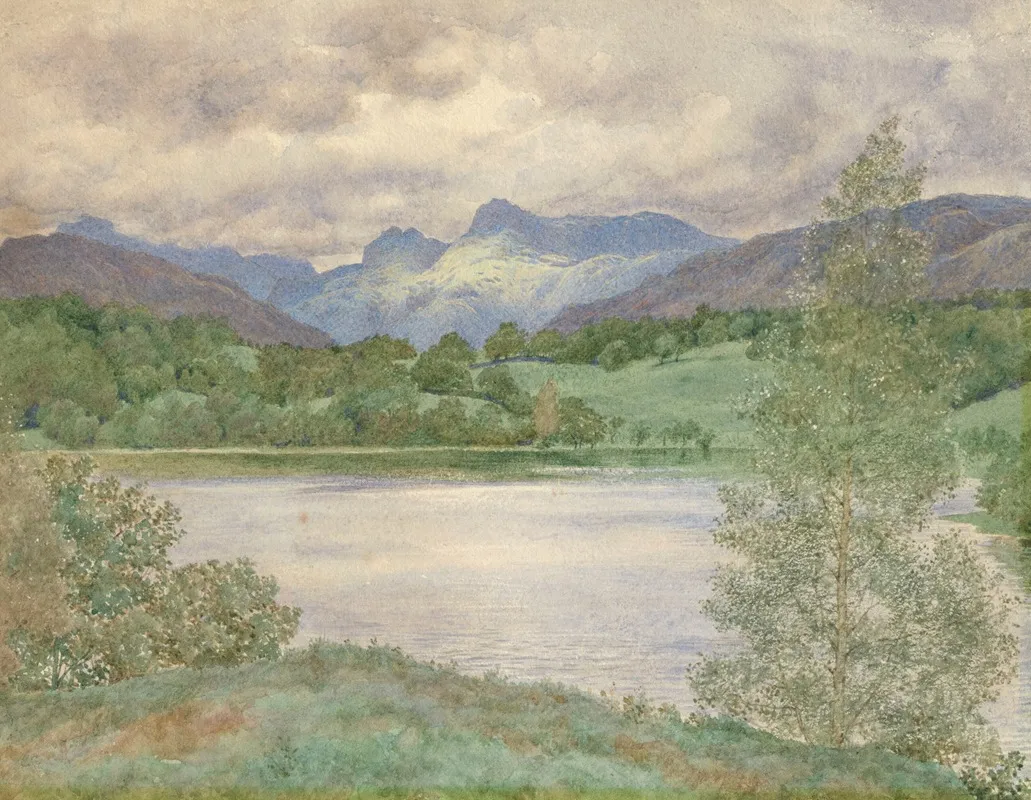 Loughrigg Tarn And Langdale Pikes Westmorland