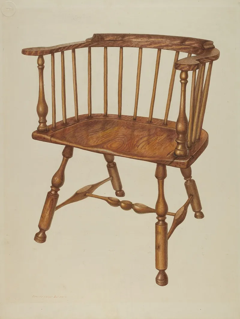 Low Back Stretcher Chair by Edward L. Loper - Canvas Print