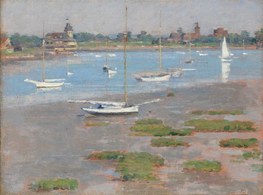 Low Tide Riverside Yacht Club by Theodore Robinson - Canvas Print