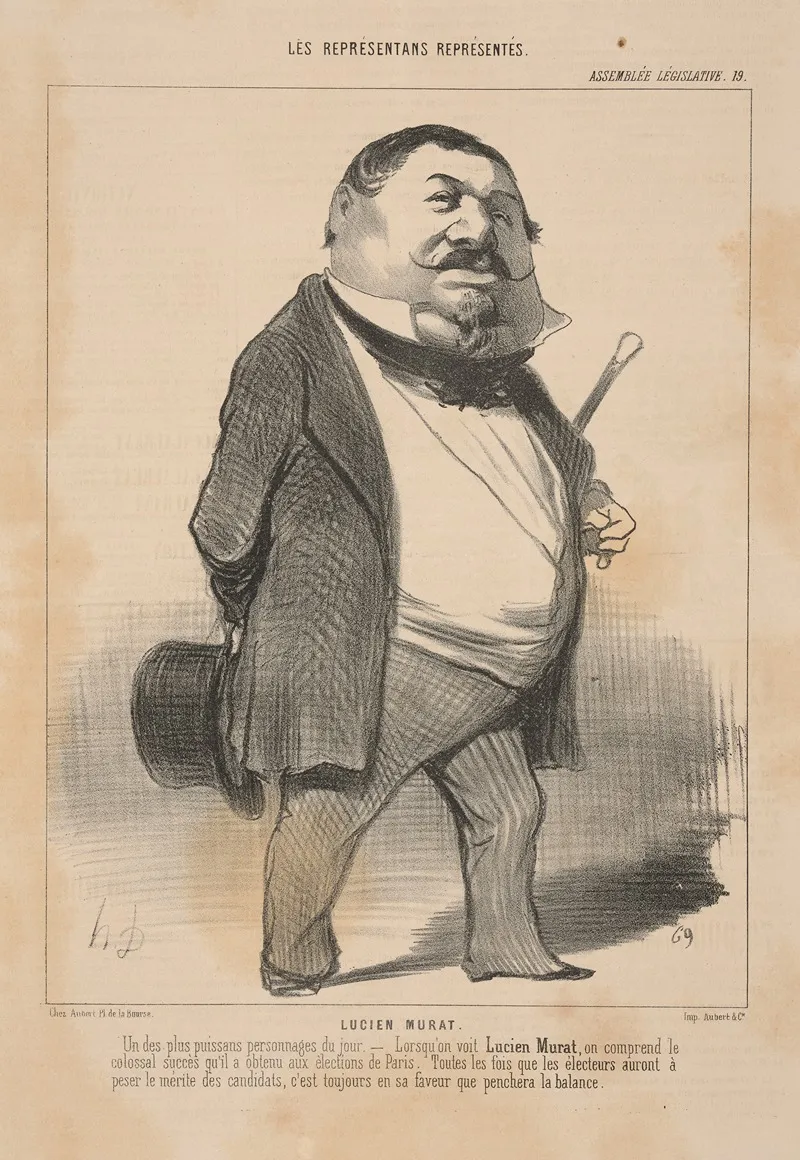 Lucien Murat by Honoré Daumier - Canvas Print
