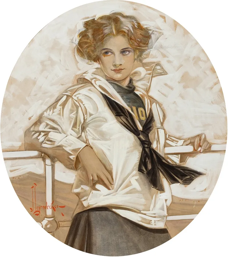 Lucky Bag Girl by Joseph Christian Leyendecker - Canvas Print