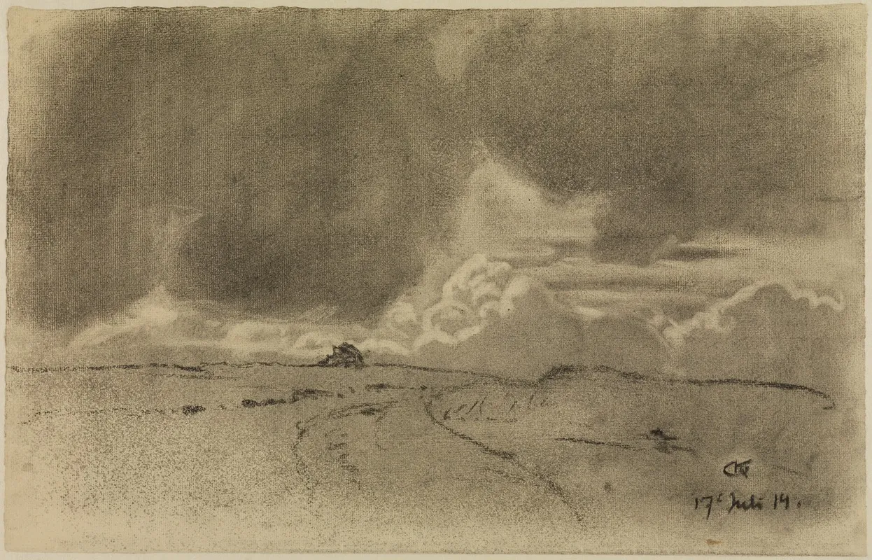 Luft Und Wolkenstudie by Gustav Kampmann - Canvas Print