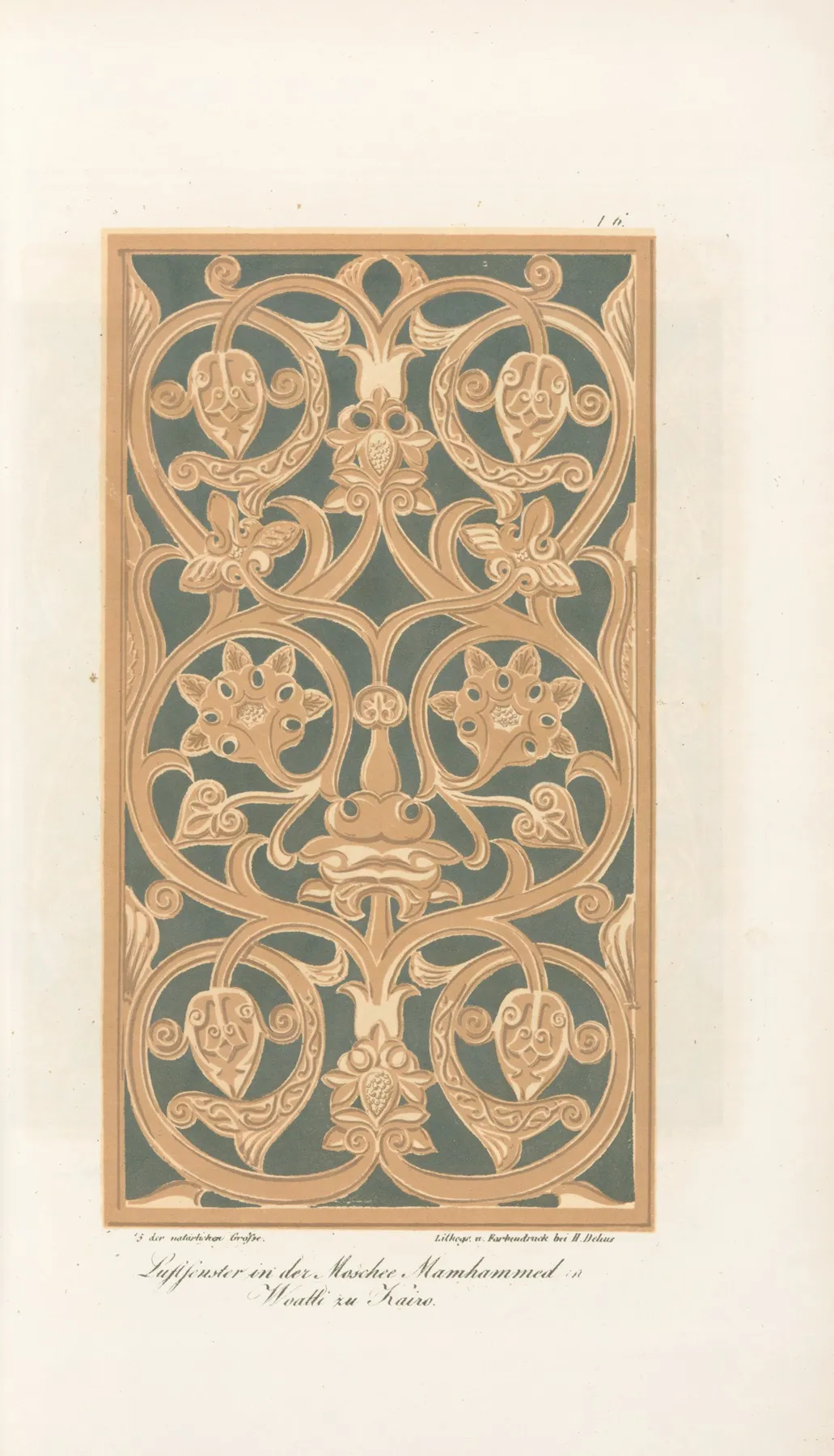 Luftfenster In Der Moschee Mamhammed Ge Woalli Zu Kairo by Friedrich Maximilian Hessemer - Canvas Print