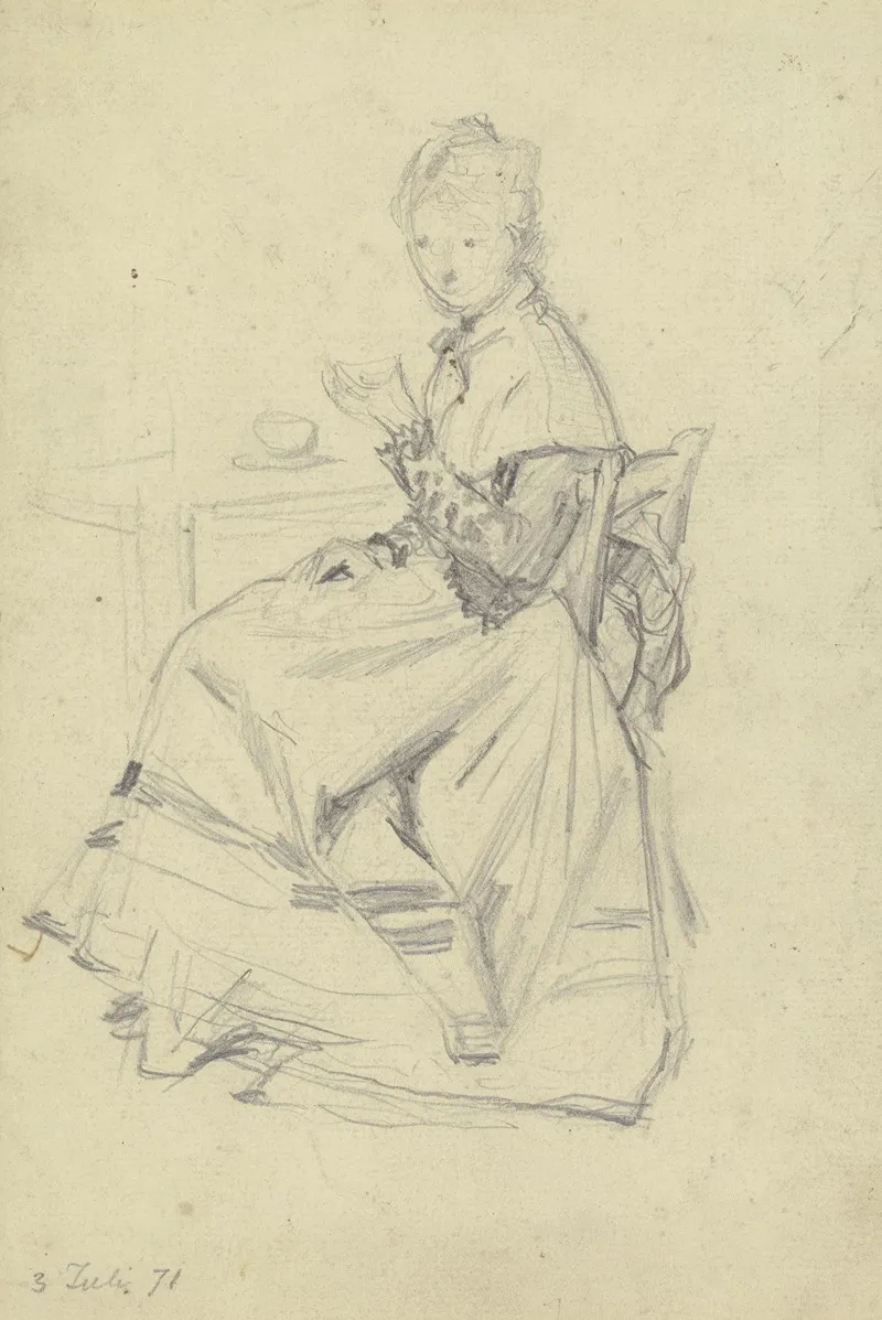 Luise Scholderer Am Tisch Sitzend 2