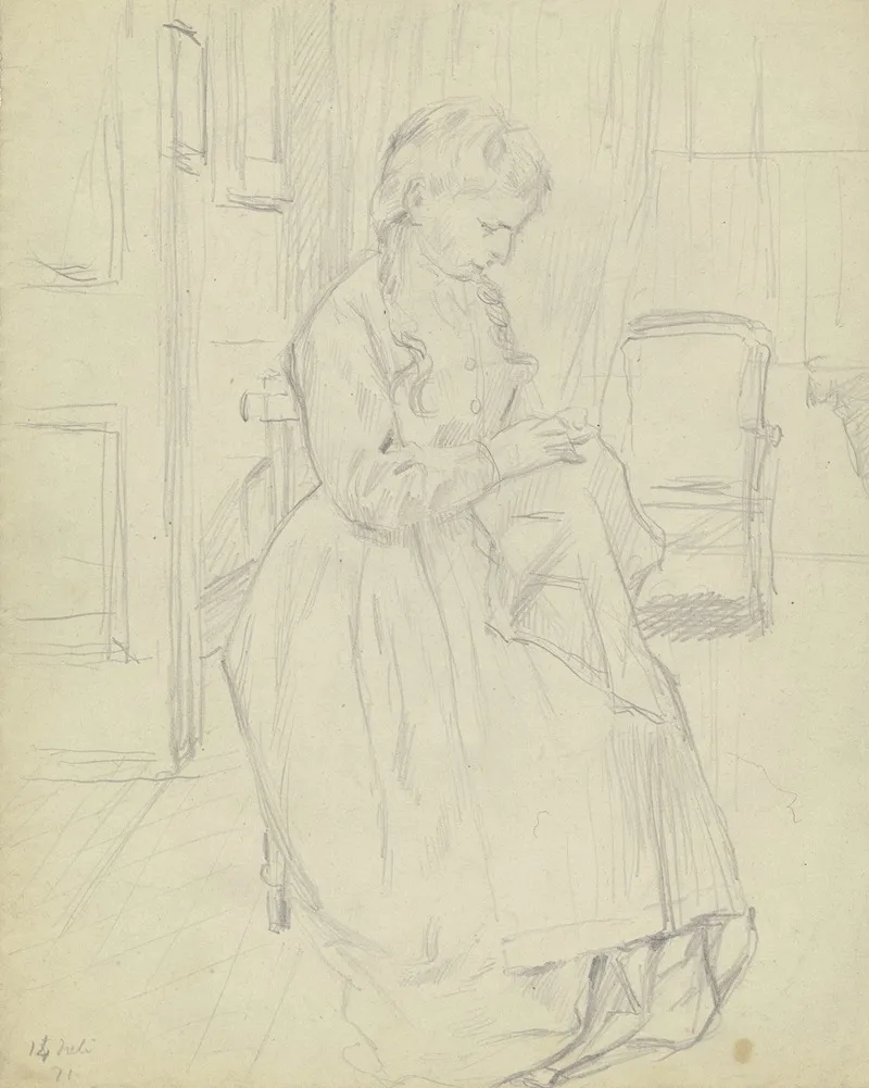 Luise Scholderer Stickend