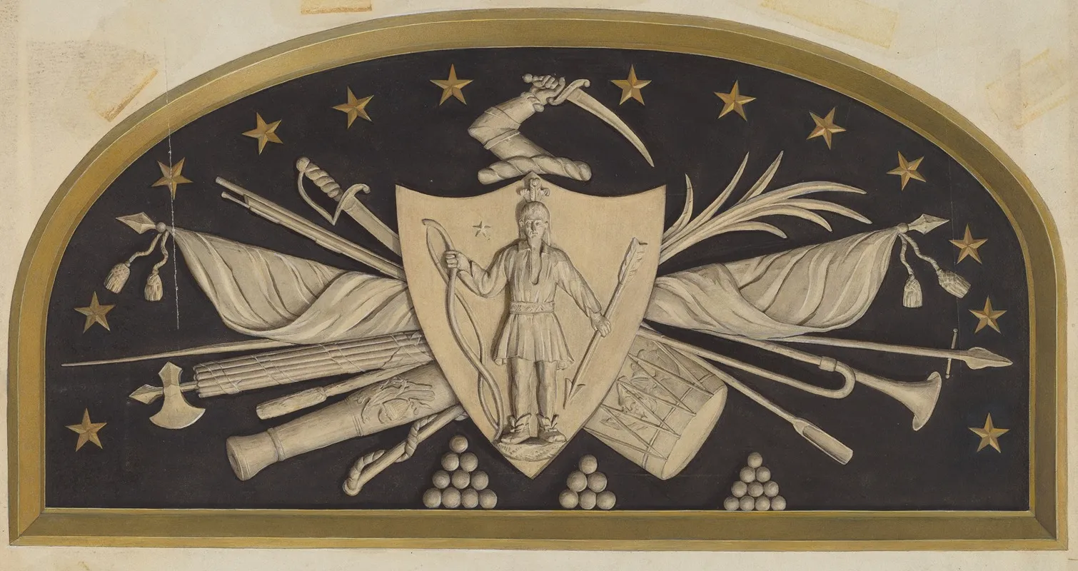 Lunette Massachusetts State Seal by Jane Iverson - Canvas Print
