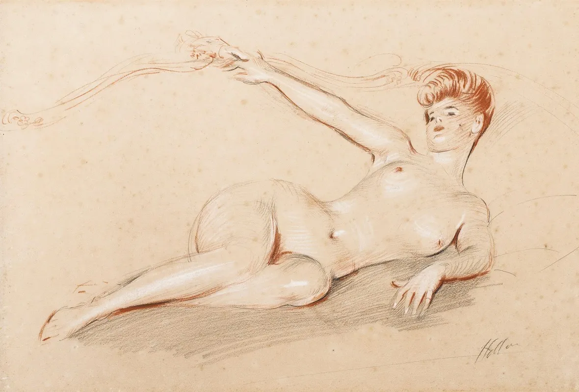 Lying Nude On A Sofa