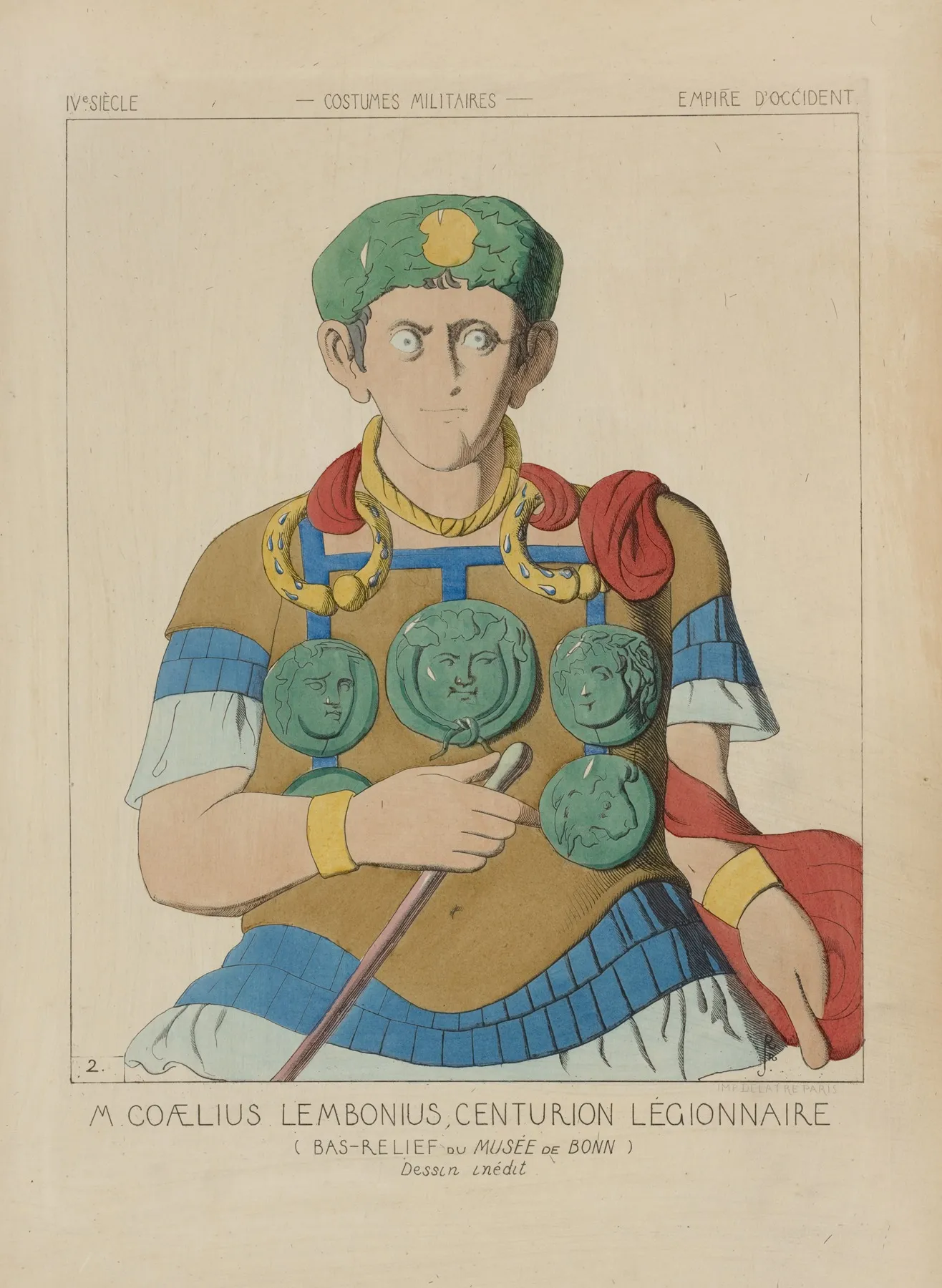 M Coaelius Lembonius Centurion Legionnaire Bas Relief Du Musee De Bonn Dessin Inedit